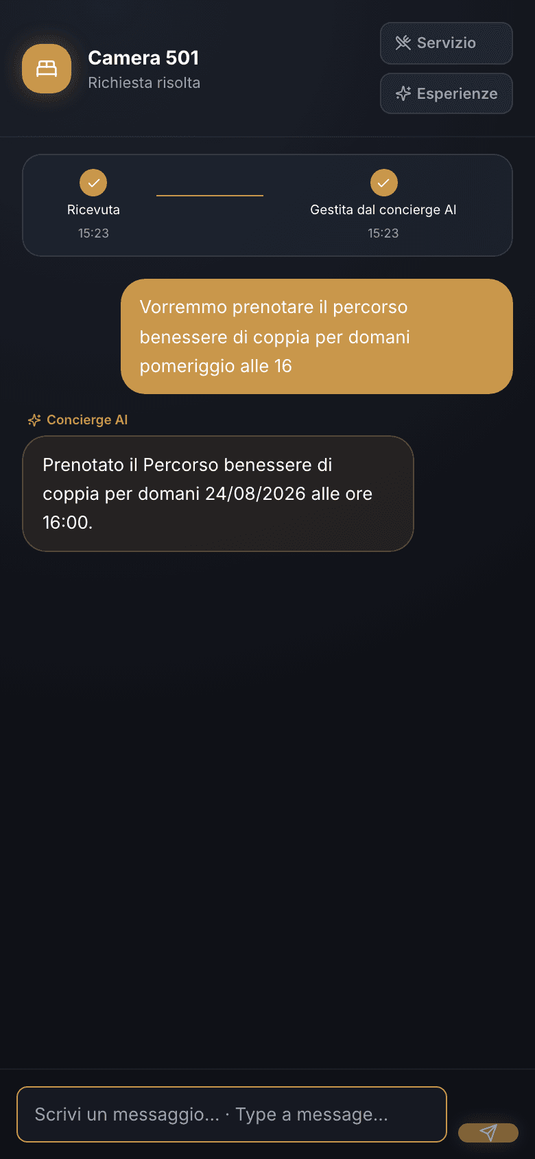Un concierge che agisce, non solo risponde