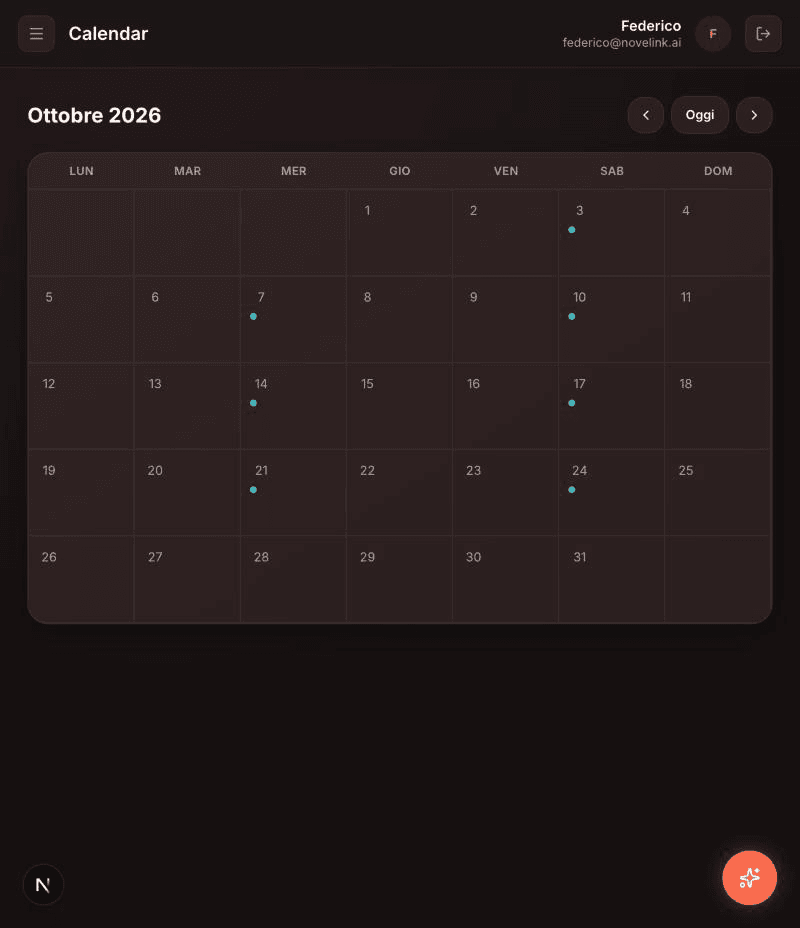 Tutto il mese, in un solo colpo d'occhio